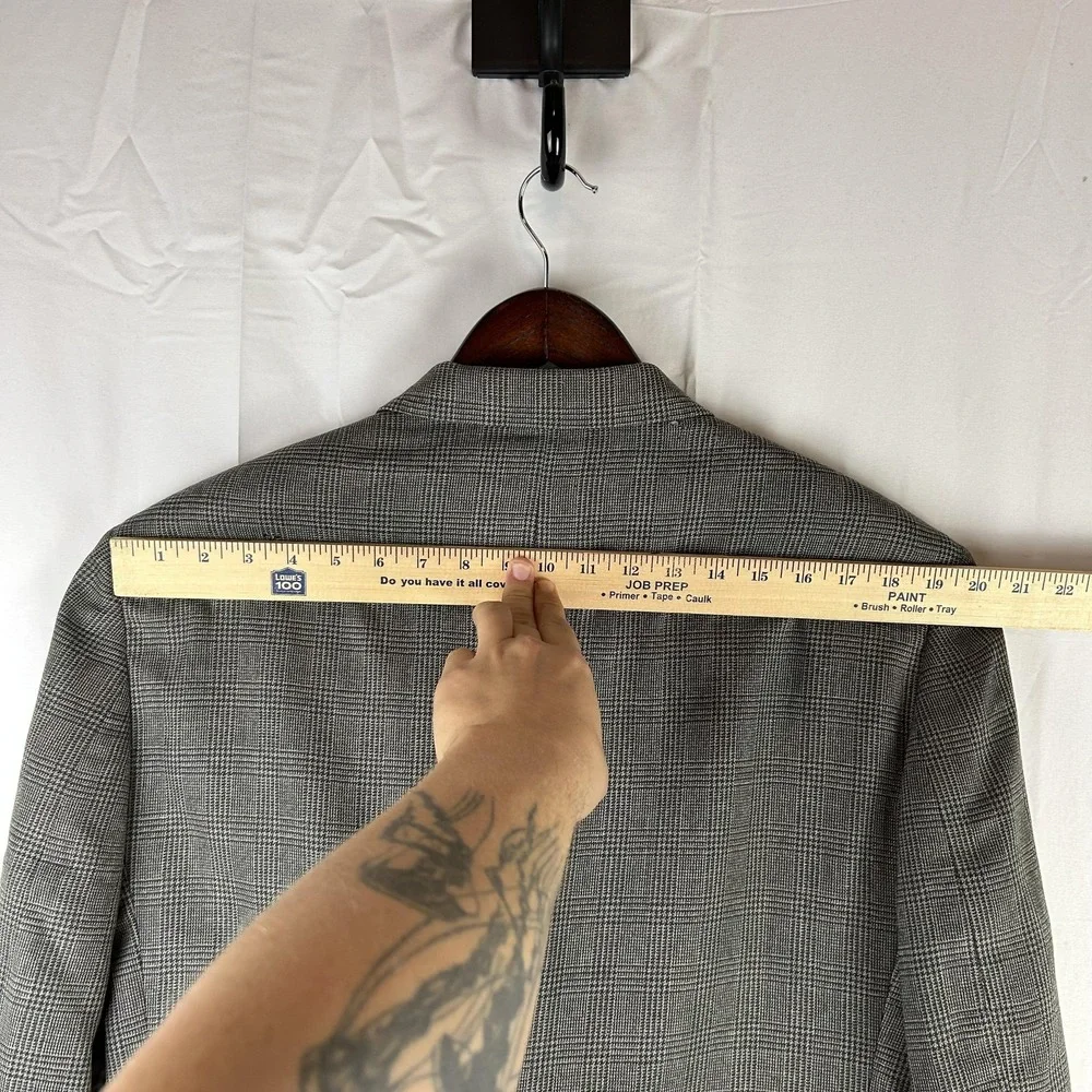 Brooks Brothers Blazer Mens‎ 43 Regular Gray Glen Plaid Worsted Wool Sport Coat